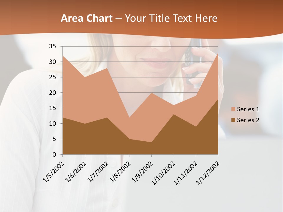 A Woman Talking On A Cell Phone In Front Of A Laptop PowerPoint Template