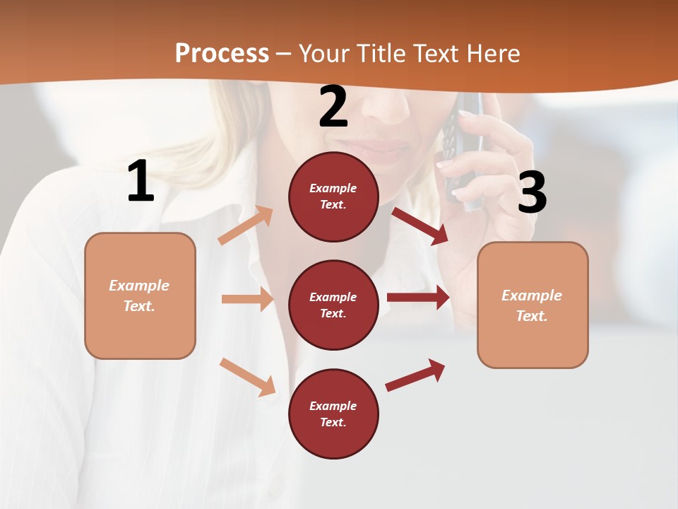 A Woman Talking On A Cell Phone In Front Of A Laptop PowerPoint Template