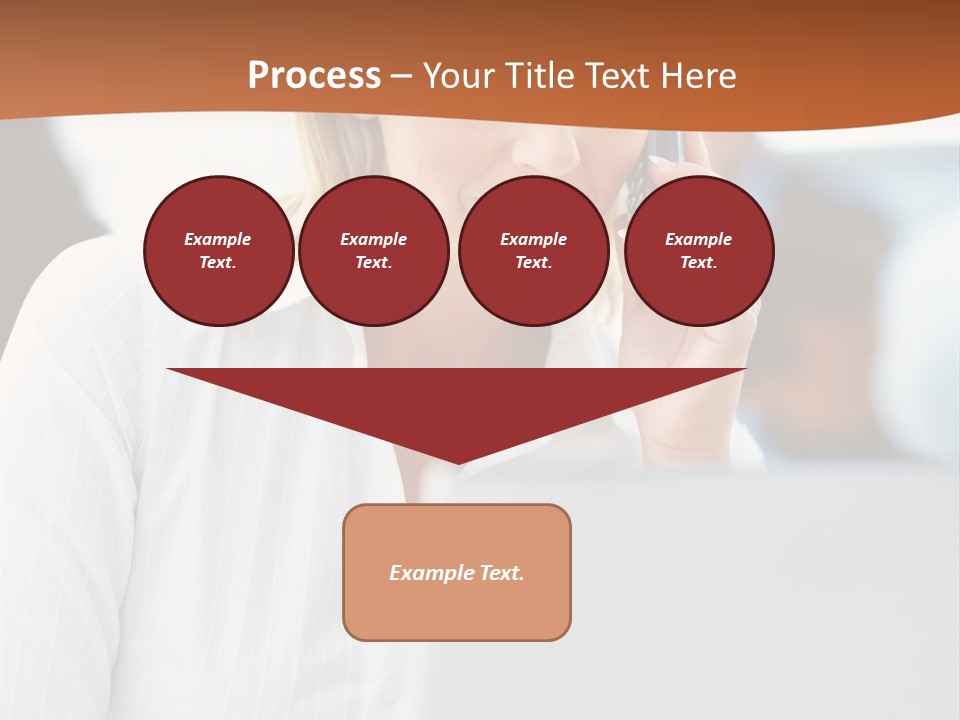 A Woman Talking On A Cell Phone In Front Of A Laptop PowerPoint Template