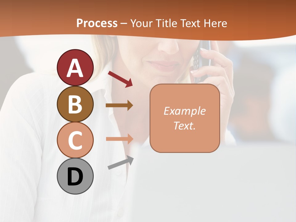 A Woman Talking On A Cell Phone In Front Of A Laptop PowerPoint Template