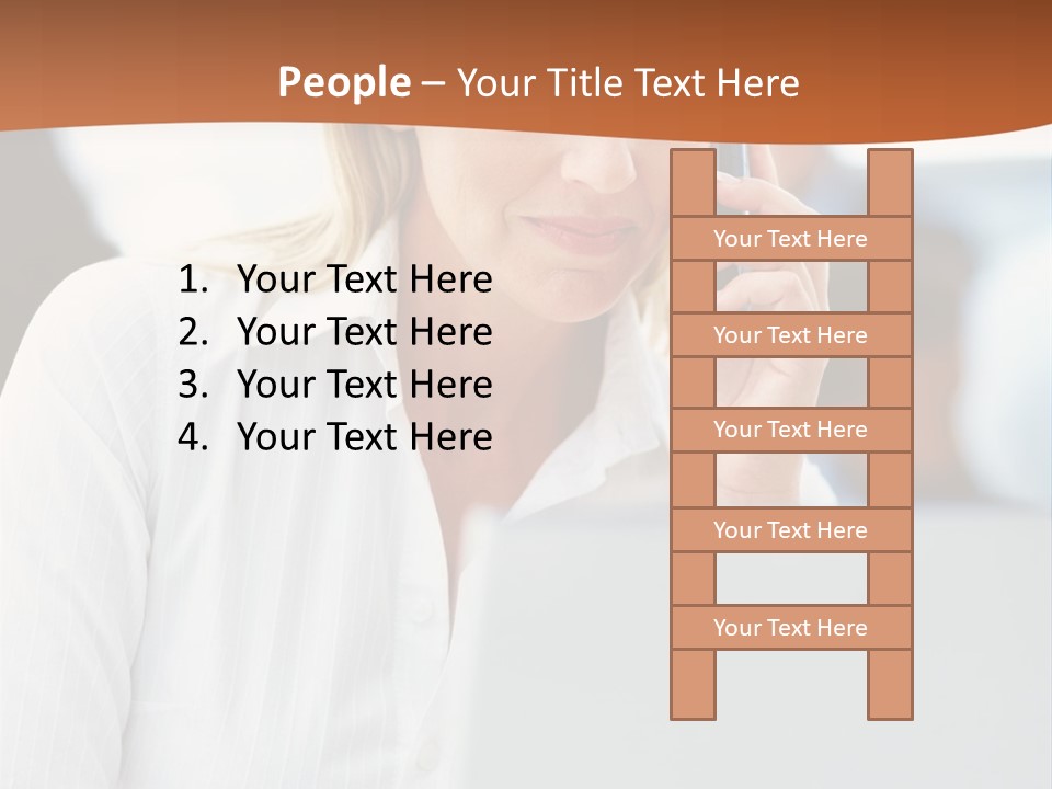 A Woman Talking On A Cell Phone In Front Of A Laptop PowerPoint Template