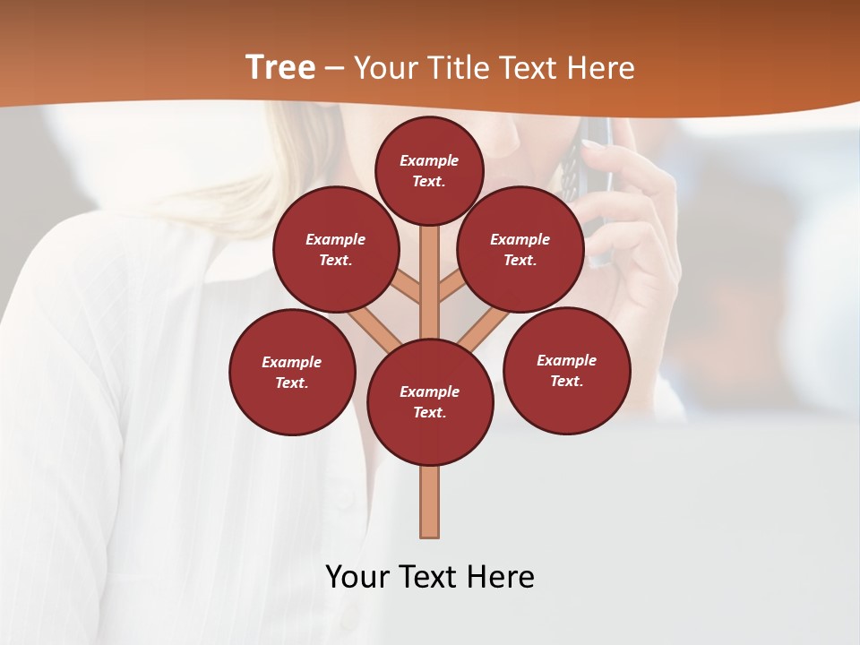 A Woman Talking On A Cell Phone In Front Of A Laptop PowerPoint Template