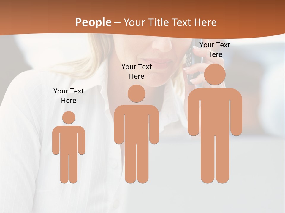 A Woman Talking On A Cell Phone In Front Of A Laptop PowerPoint Template