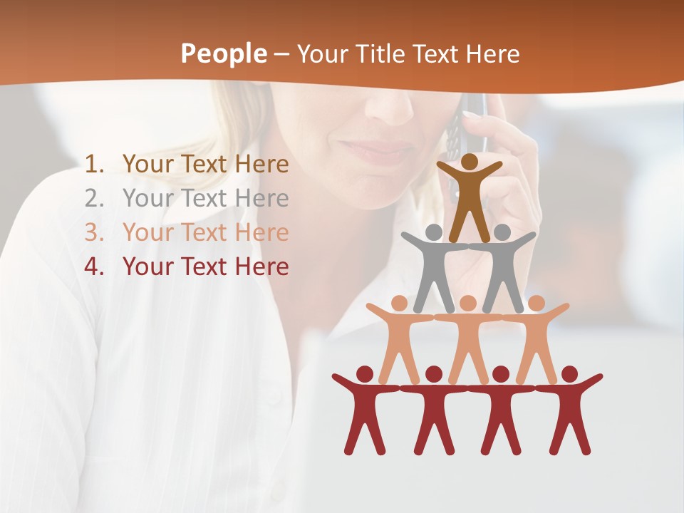 A Woman Talking On A Cell Phone In Front Of A Laptop PowerPoint Template