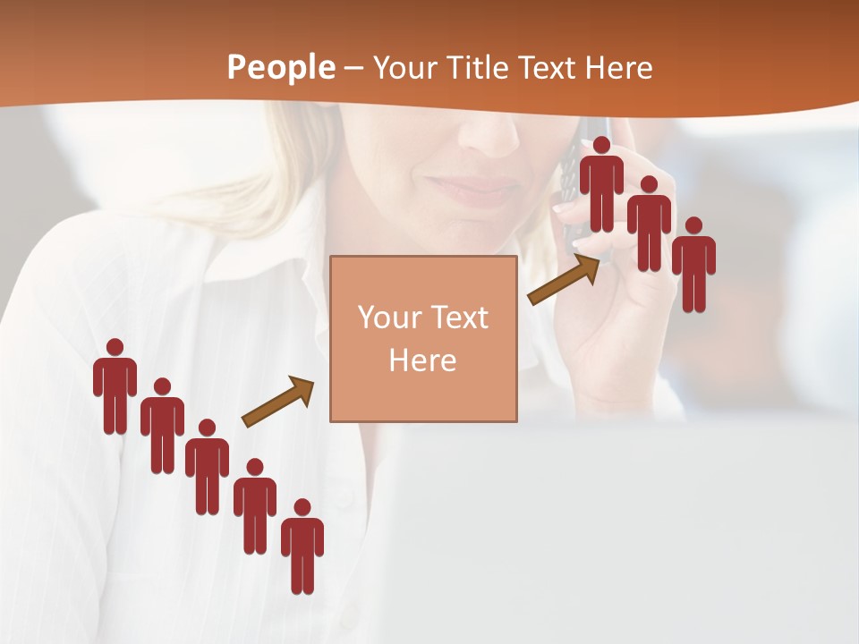 A Woman Talking On A Cell Phone In Front Of A Laptop PowerPoint Template