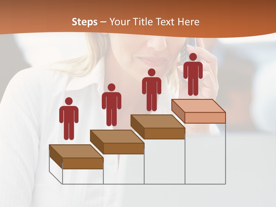 A Woman Talking On A Cell Phone In Front Of A Laptop PowerPoint Template