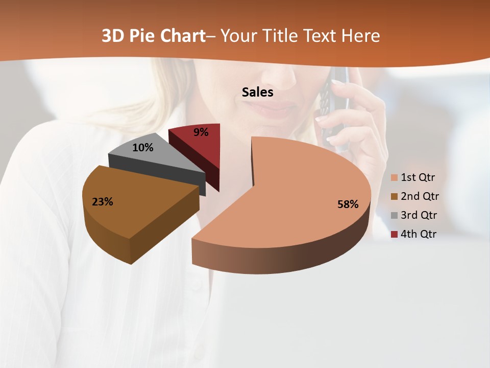 A Woman Talking On A Cell Phone In Front Of A Laptop PowerPoint Template