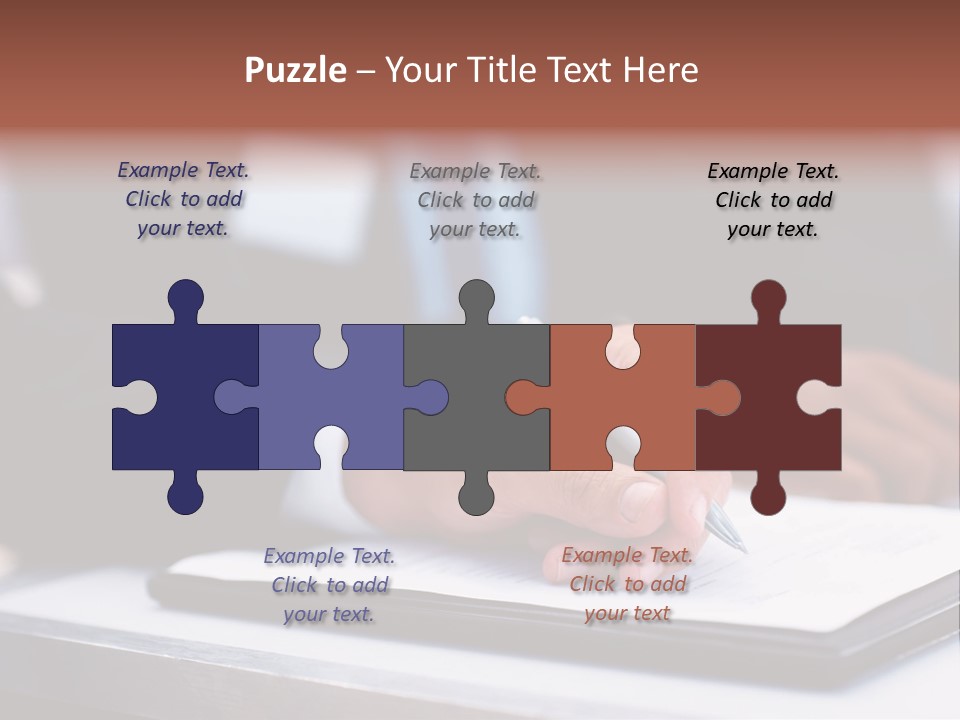 A Person Writing On A Piece Of Paper With A Pen PowerPoint Template