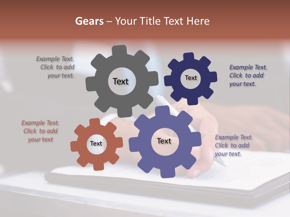 A Person Writing On A Piece Of Paper With A Pen PowerPoint Template