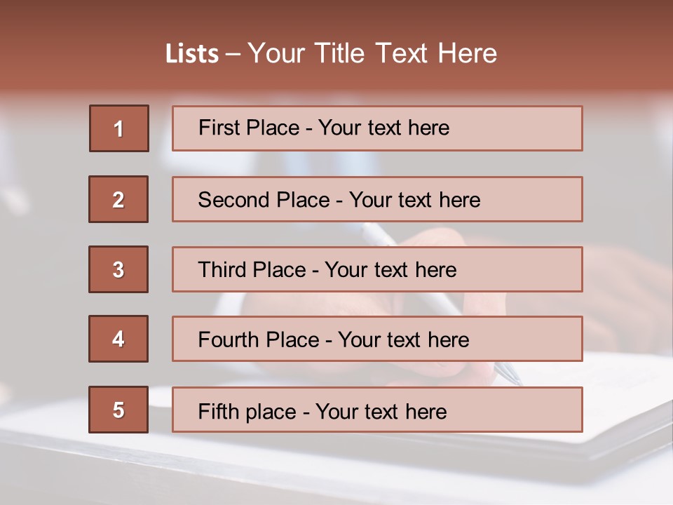 A Person Writing On A Piece Of Paper With A Pen PowerPoint Template