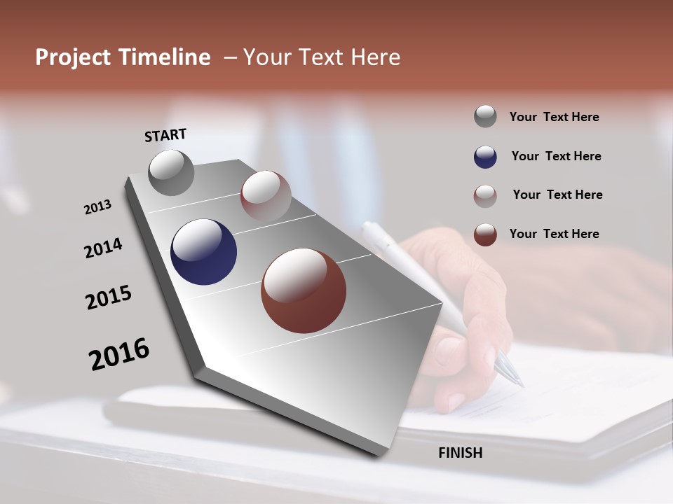 A Person Writing On A Piece Of Paper With A Pen PowerPoint Template