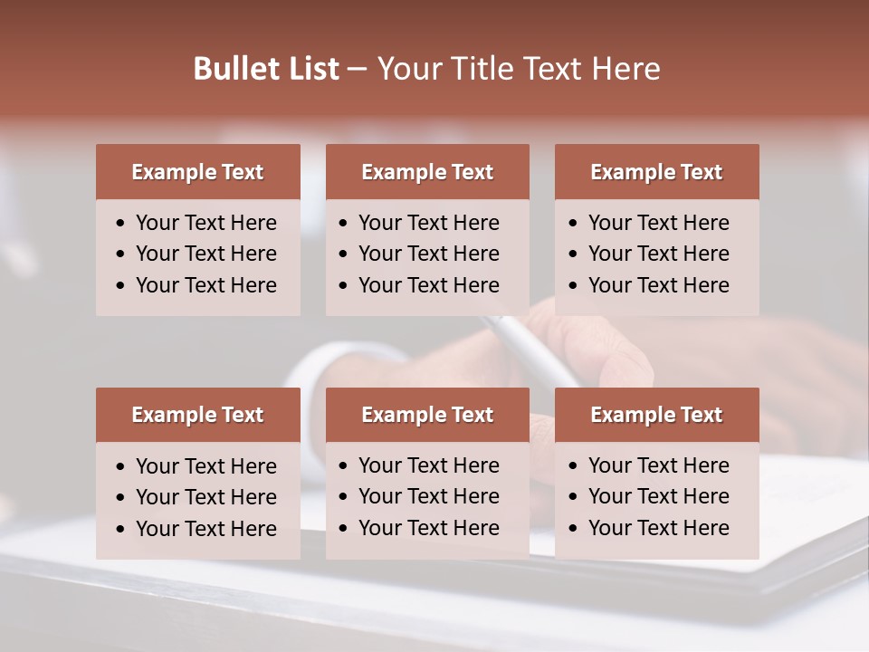 A Person Writing On A Piece Of Paper With A Pen PowerPoint Template