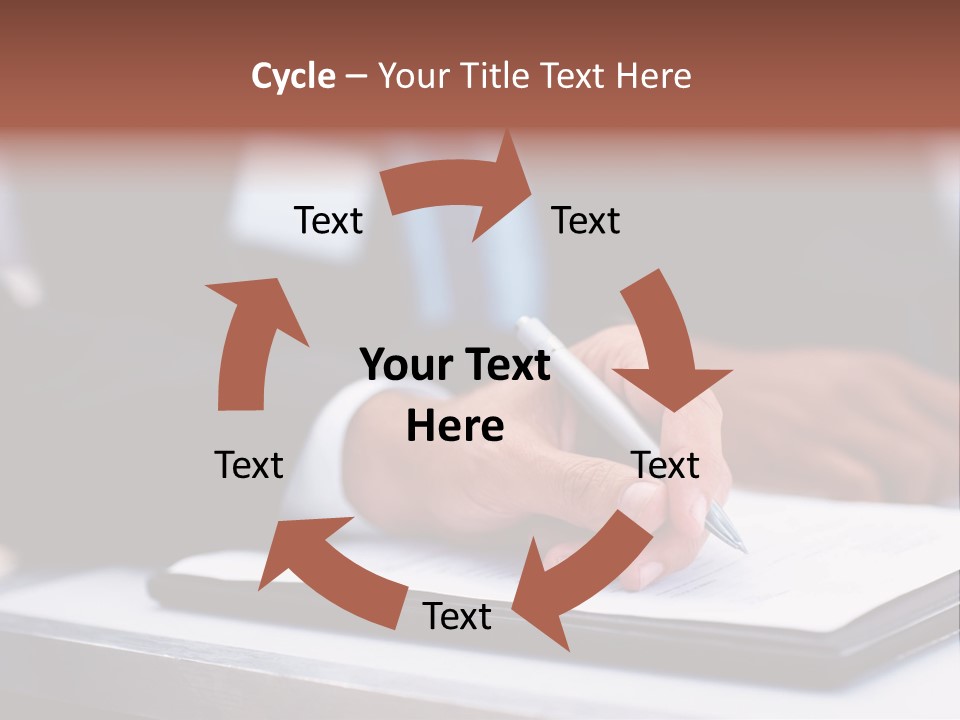 A Person Writing On A Piece Of Paper With A Pen PowerPoint Template