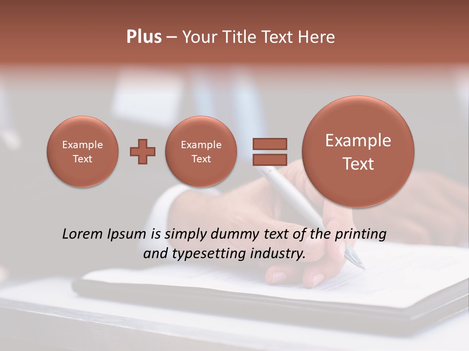 A Person Writing On A Piece Of Paper With A Pen PowerPoint Template