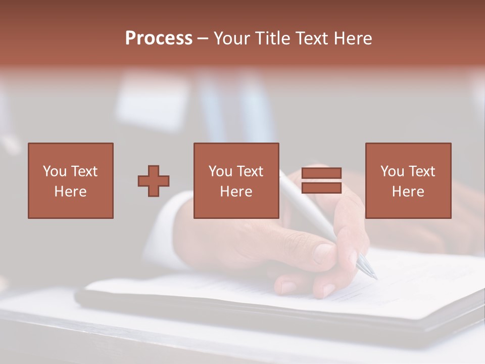 A Person Writing On A Piece Of Paper With A Pen PowerPoint Template