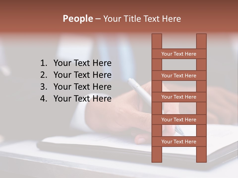A Person Writing On A Piece Of Paper With A Pen PowerPoint Template
