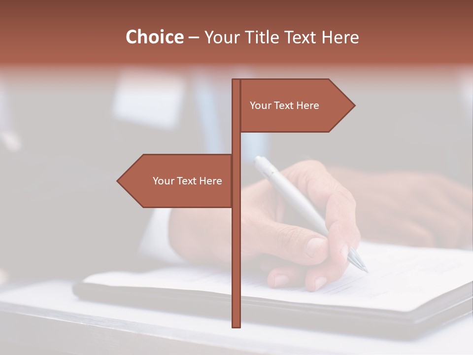 A Person Writing On A Piece Of Paper With A Pen PowerPoint Template