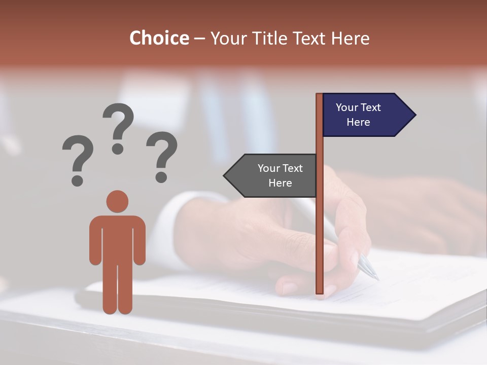 A Person Writing On A Piece Of Paper With A Pen PowerPoint Template