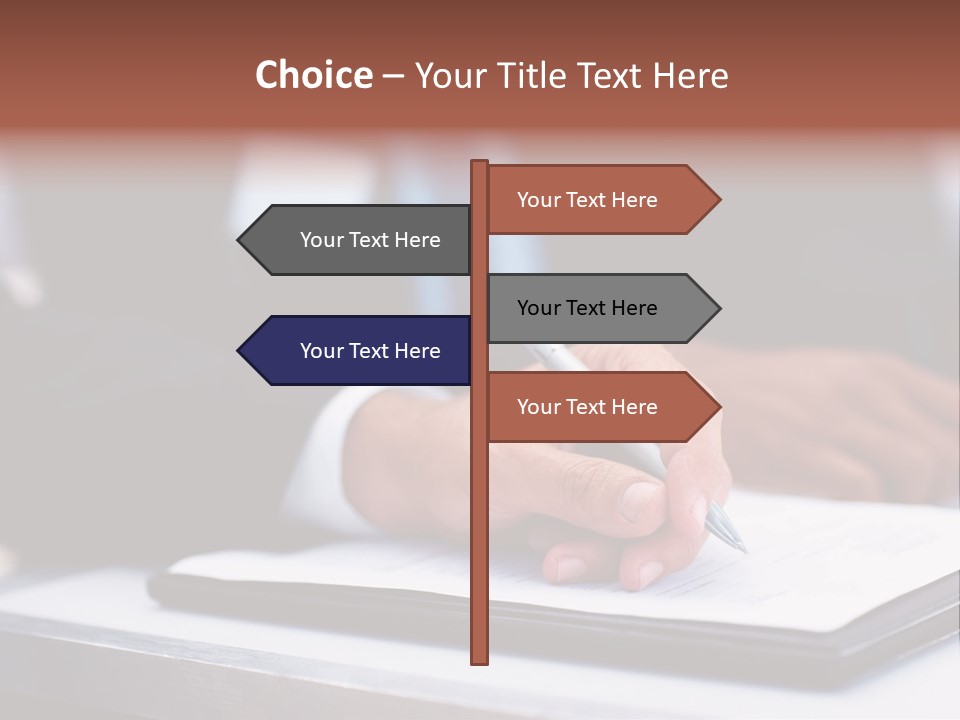 A Person Writing On A Piece Of Paper With A Pen PowerPoint Template