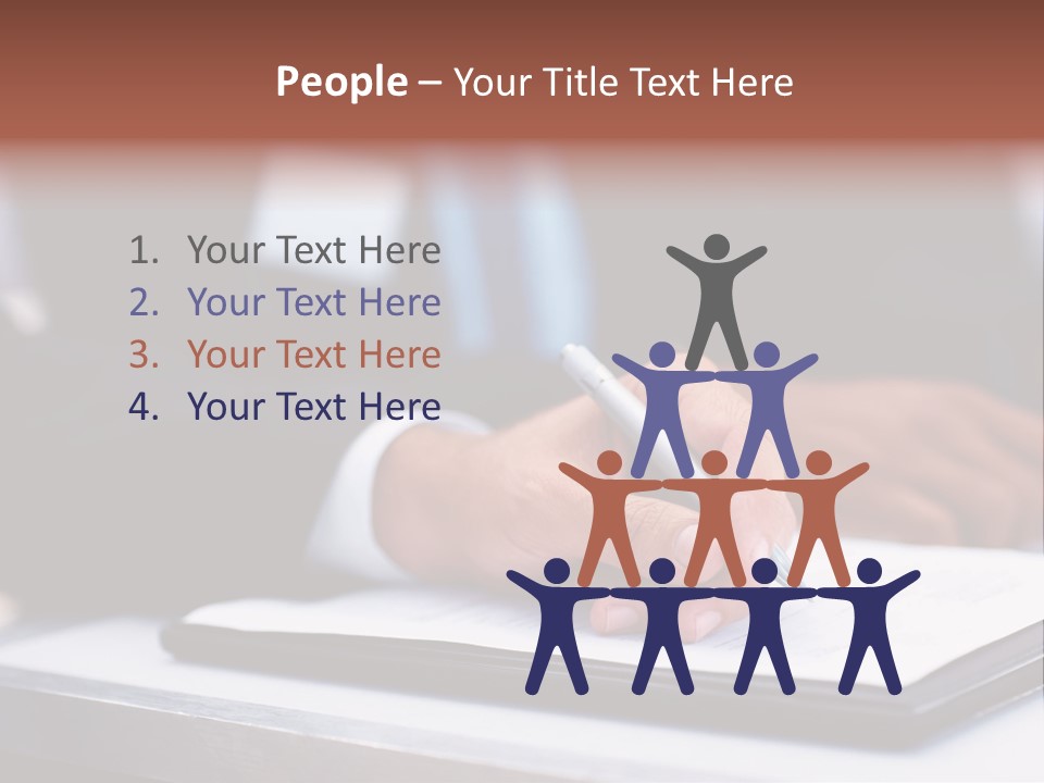 A Person Writing On A Piece Of Paper With A Pen PowerPoint Template