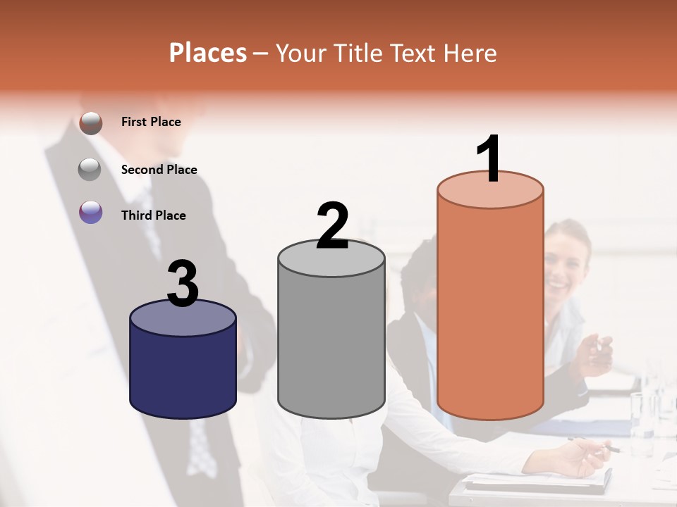 A Group Of Business People Sitting At A Table PowerPoint Template