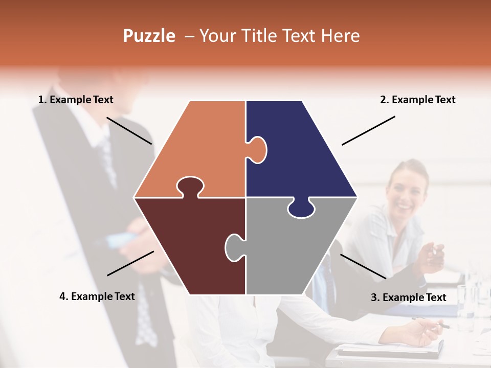 A Group Of Business People Sitting At A Table PowerPoint Template