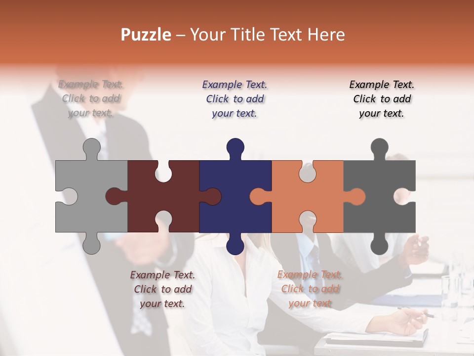 A Group Of Business People Sitting At A Table PowerPoint Template