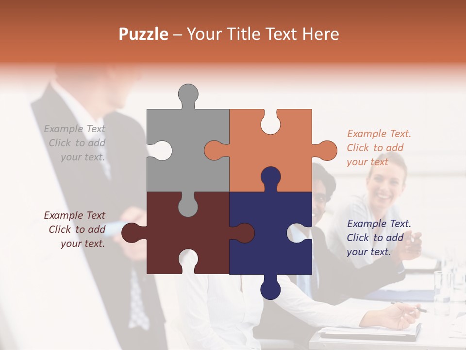 A Group Of Business People Sitting At A Table PowerPoint Template