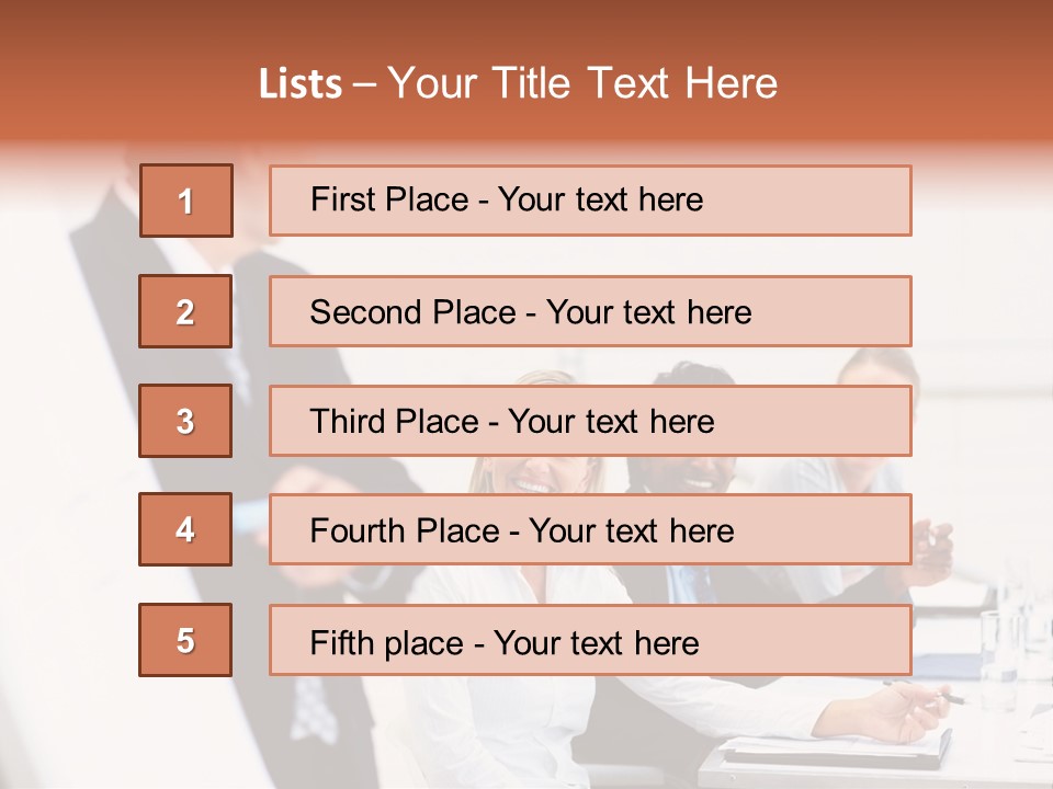 A Group Of Business People Sitting At A Table PowerPoint Template