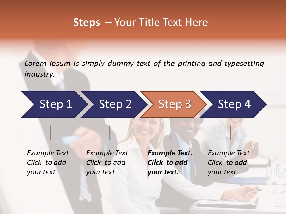 A Group Of Business People Sitting At A Table PowerPoint Template