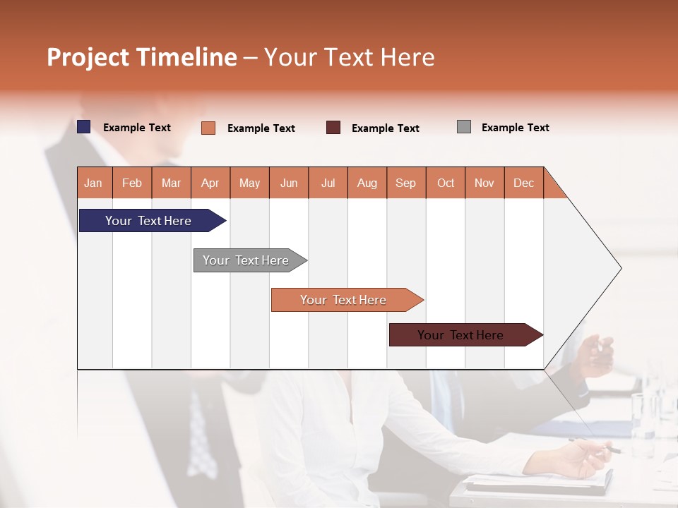 A Group Of Business People Sitting At A Table PowerPoint Template