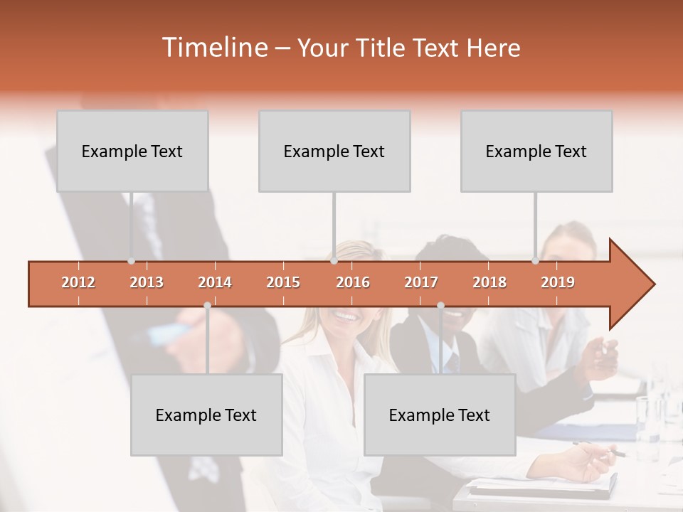 A Group Of Business People Sitting At A Table PowerPoint Template