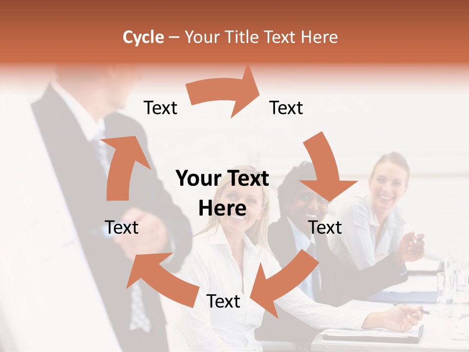 A Group Of Business People Sitting At A Table PowerPoint Template