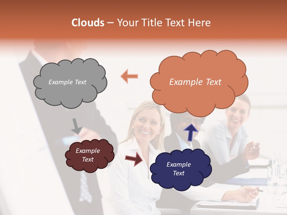 A Group Of Business People Sitting At A Table PowerPoint Template