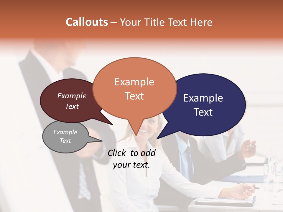 A Group Of Business People Sitting At A Table PowerPoint Template