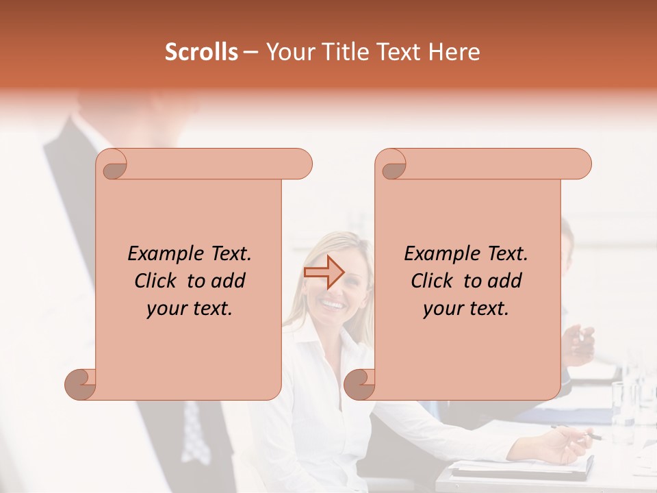 A Group Of Business People Sitting At A Table PowerPoint Template