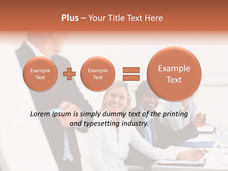 A Group Of Business People Sitting At A Table PowerPoint Template