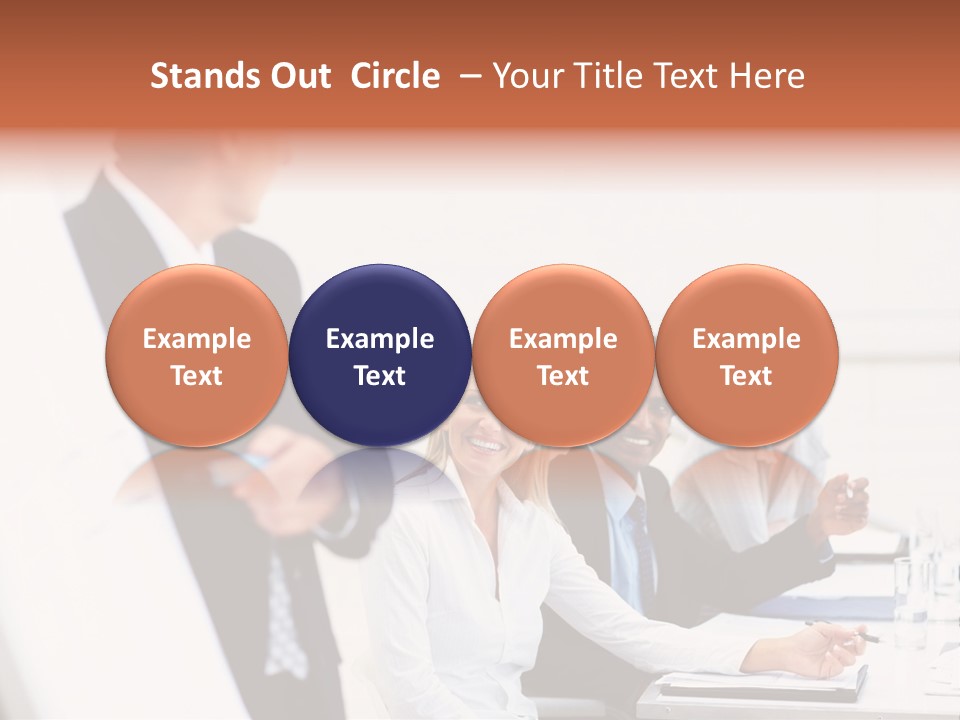 A Group Of Business People Sitting At A Table PowerPoint Template