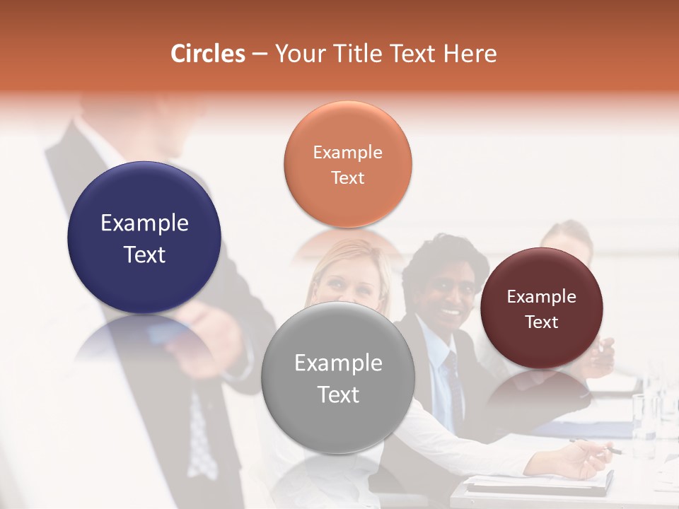 A Group Of Business People Sitting At A Table PowerPoint Template