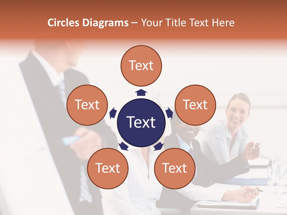 A Group Of Business People Sitting At A Table PowerPoint Template