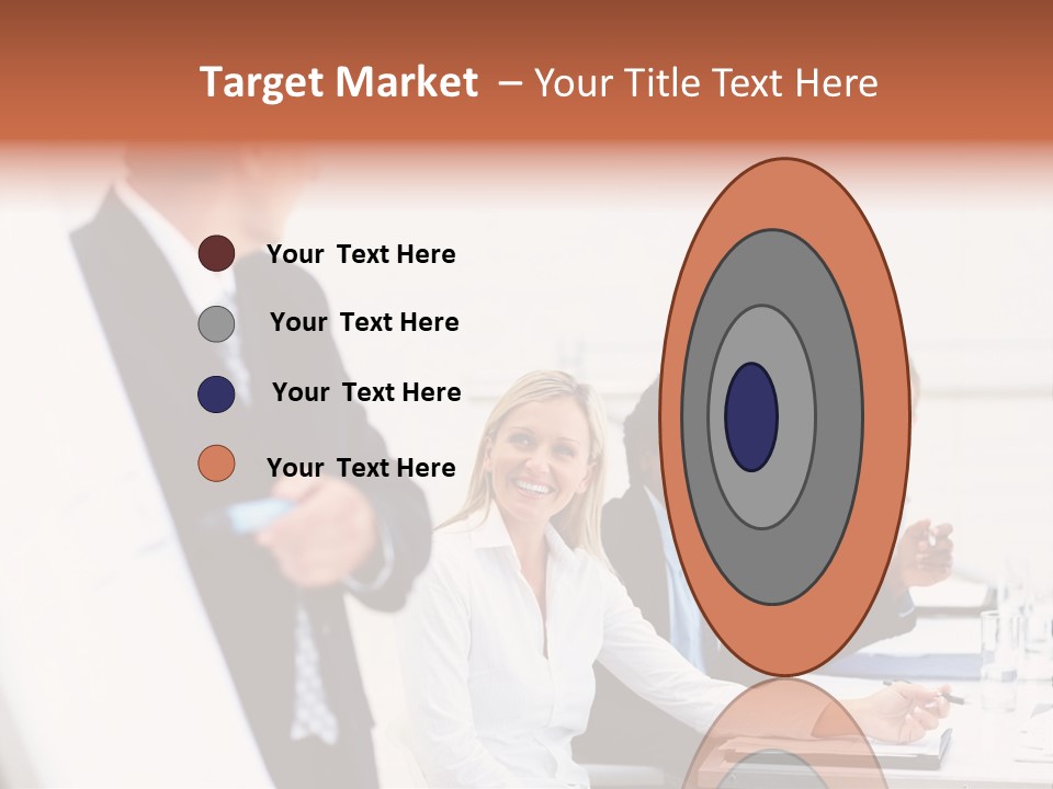 A Group Of Business People Sitting At A Table PowerPoint Template