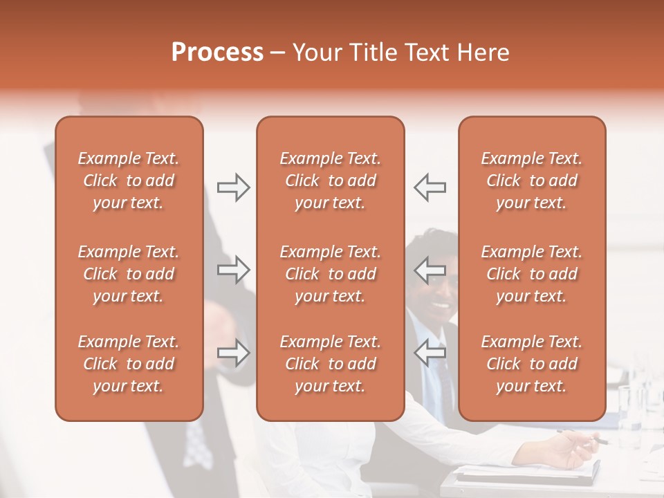A Group Of Business People Sitting At A Table PowerPoint Template