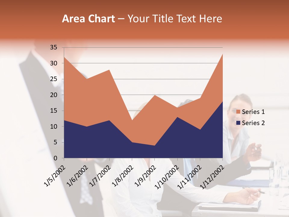 A Group Of Business People Sitting At A Table PowerPoint Template