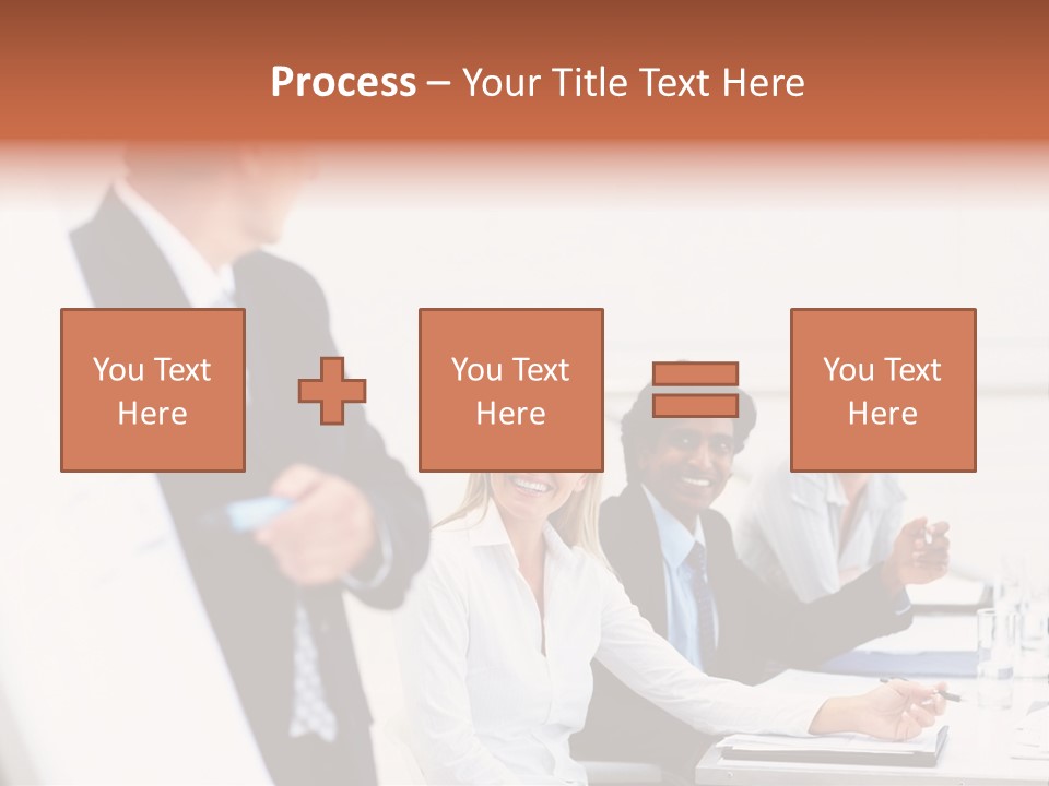 A Group Of Business People Sitting At A Table PowerPoint Template