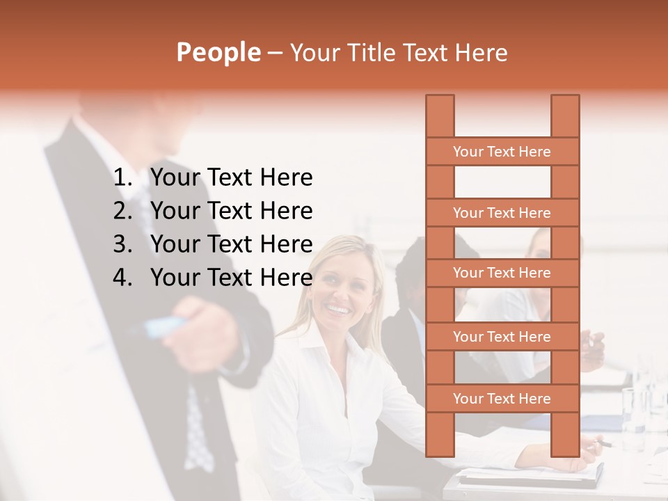 A Group Of Business People Sitting At A Table PowerPoint Template