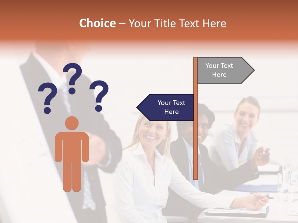 A Group Of Business People Sitting At A Table PowerPoint Template