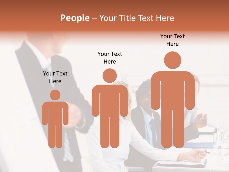A Group Of Business People Sitting At A Table PowerPoint Template