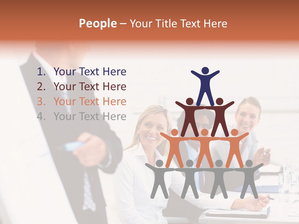 A Group Of Business People Sitting At A Table PowerPoint Template