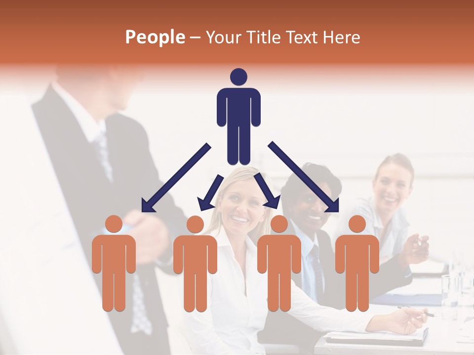 A Group Of Business People Sitting At A Table PowerPoint Template