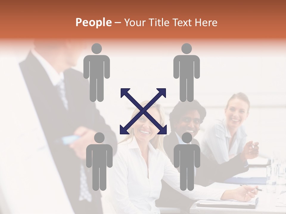A Group Of Business People Sitting At A Table PowerPoint Template